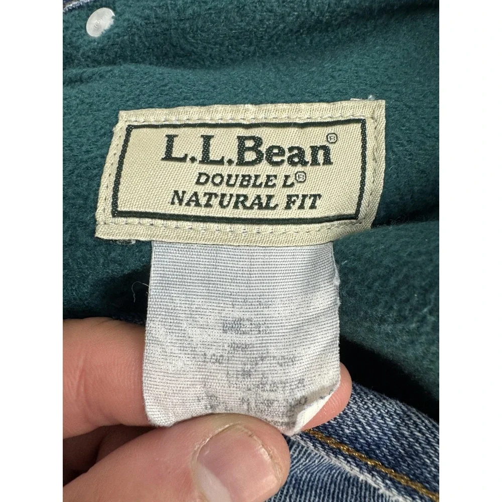 L.L. Bean Double L Natural Fit Jeans Mens 35 x 34 Blue‎ Fleece Lined Denim